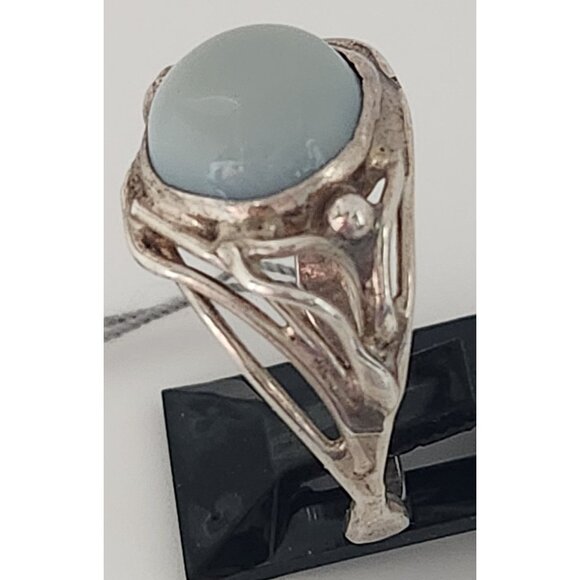 Ring Blue Chaladony Size 11 Silver 6.3 gr Jerry Fran Harr 25 mm 10 mm Stone - Picture 5 of 15